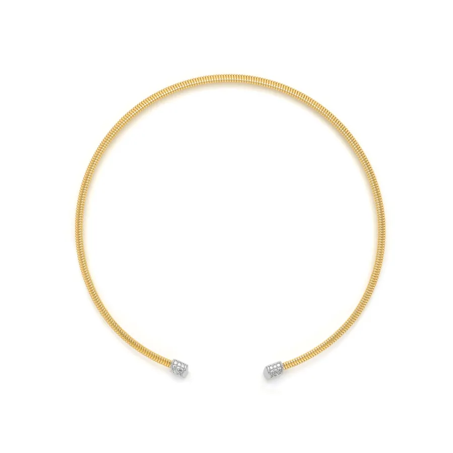 Collar de Circonita Brillante acabado en oro amarillo 18k - Thaura