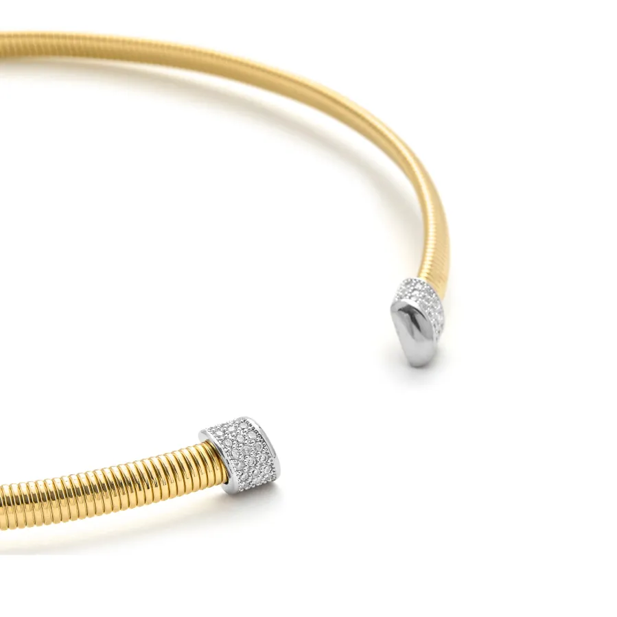 Collar de Circonita Brillante acabado en oro amarillo 18k - Thaura