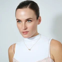 Collar de Circonita Brillante acabado en oro amarillo de 18k - Lepua