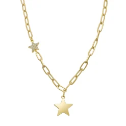 Collar de Circonita Brillante acabado en oro amarillo 18K - Estrella