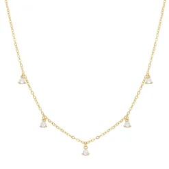 Collar de Circonita Brillante acabado en oro amarillo 18K - Kisain