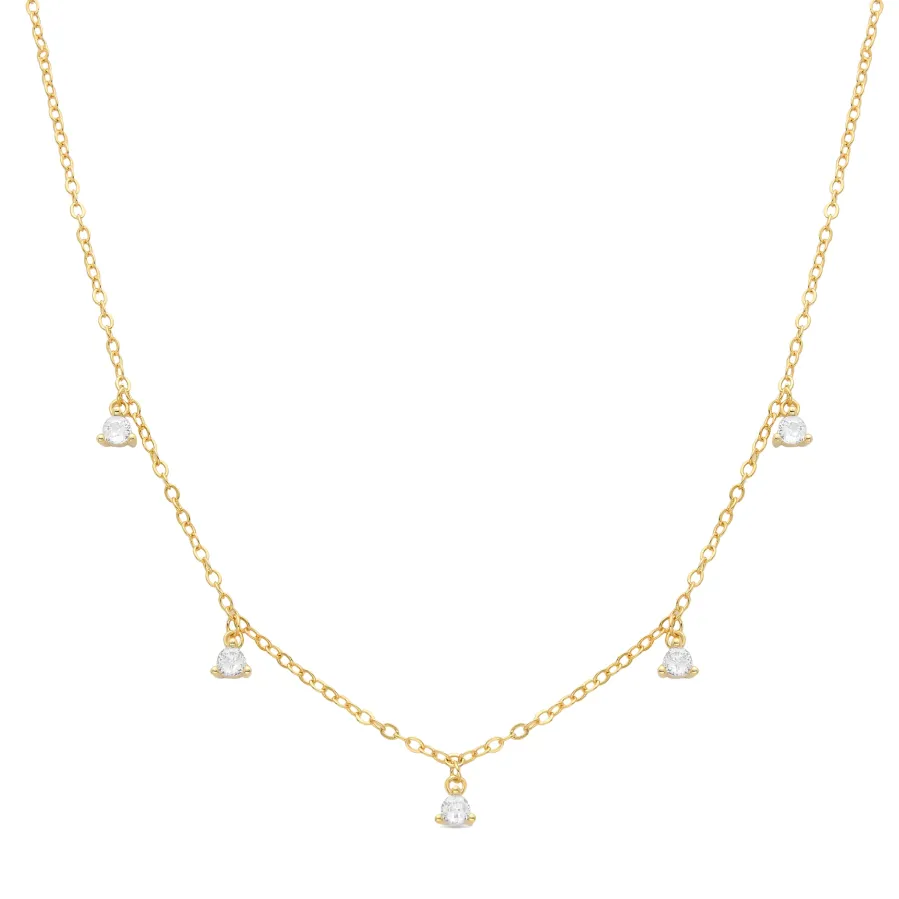 Collar de Circonita Brillante acabado en oro amarillo 18K - Kisain