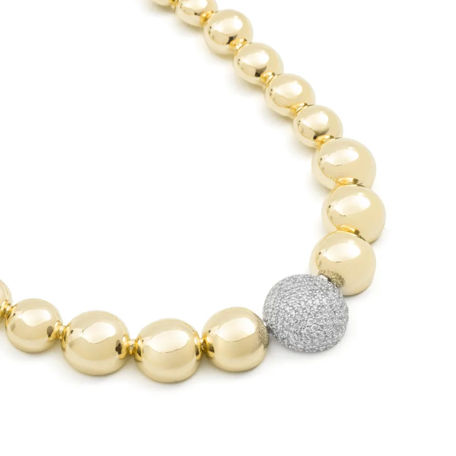 Collar de Circonita Brillante acabado en oro amarillo de 18k - Avihe