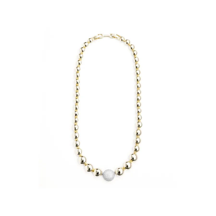 Collar de Circonita Brillante acabado en oro amarillo de 18k - Avihe
