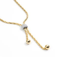 Collar de Circonita Brillante acabado en oro amarillo de 18k - Cymui