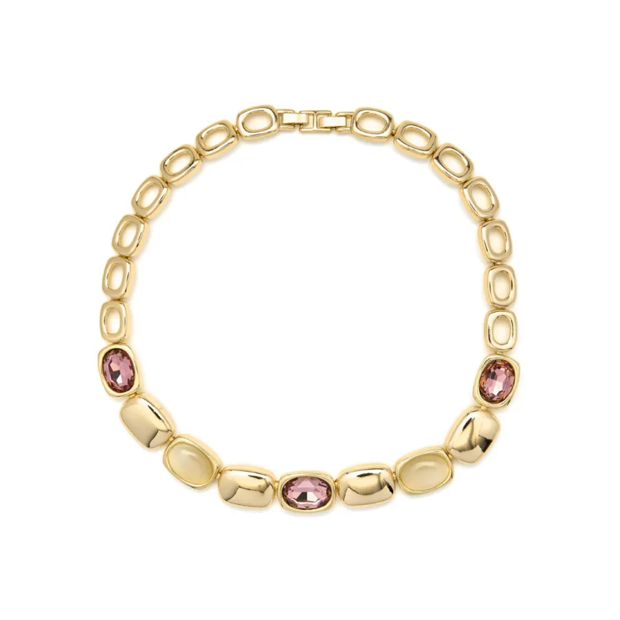 Collar de Circonita Marrón acabado en oro amarillo 18k - Ashan