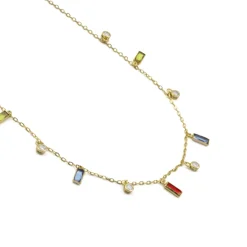 Collar de Circonita Multicolor acabado en oro amarillo de 18k - Othly