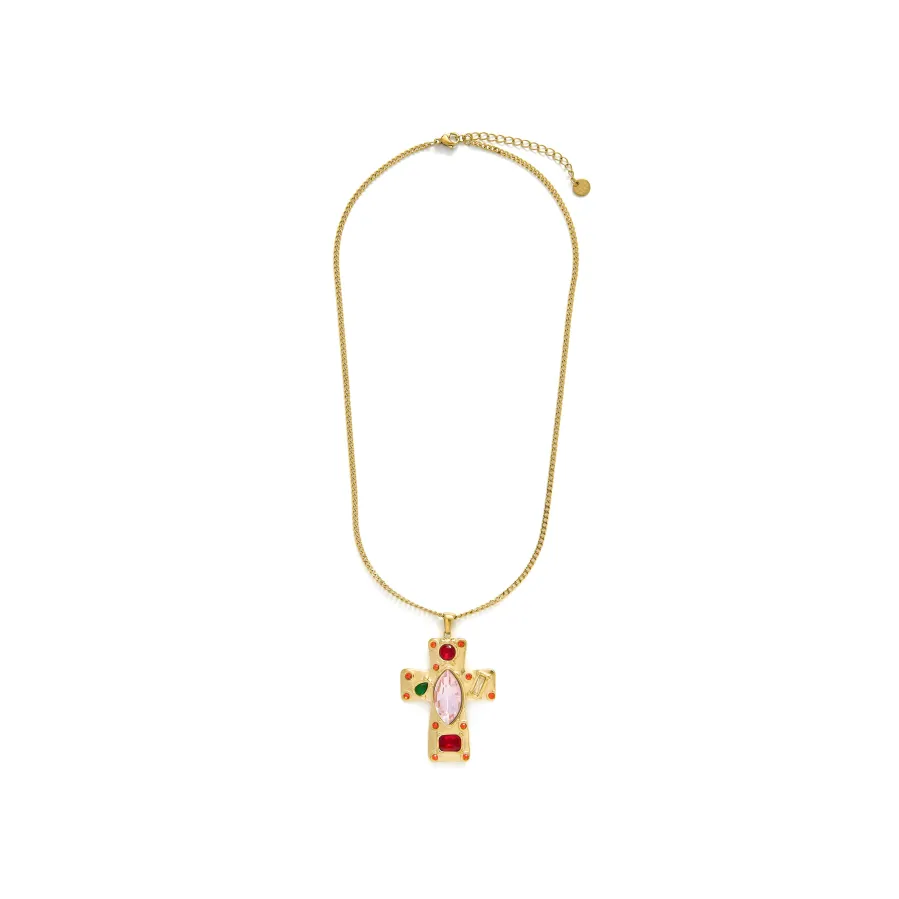Collar de Circonita Multicolor acabado en oro amarillo 18k - Overy