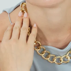 Collar de 45cm acabado en Oro Amarillo de 18k - Moba