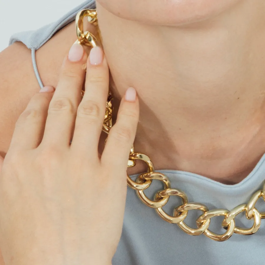 Collar de 45cm acabado en Oro Amarillo de 18k - Moba
