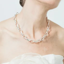 Collar de 42cm acabado en rodio - Hande