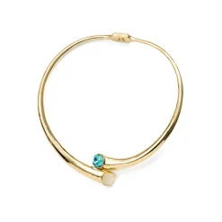 Collar de Cristal Azul acabado en oro amarillo de 18k - Ione