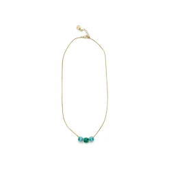 Collar de Cristal Azul acabado en oro amarillo de 18k - Kibuki