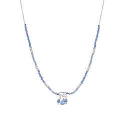 Collar de Cristal Azul acabado en rodio - Ilkan