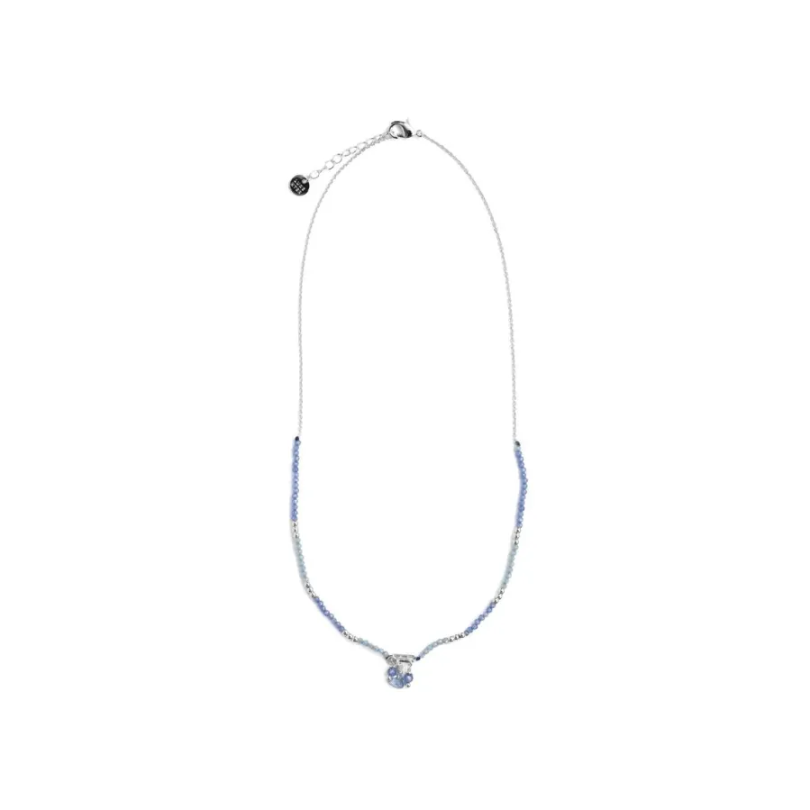 Collar de Cristal Azul acabado en rodio - Ilkan