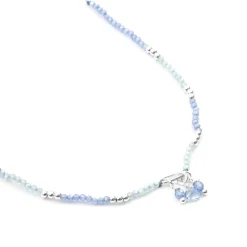 Collar de Cristal Azul acabado en rodio - Ilkan