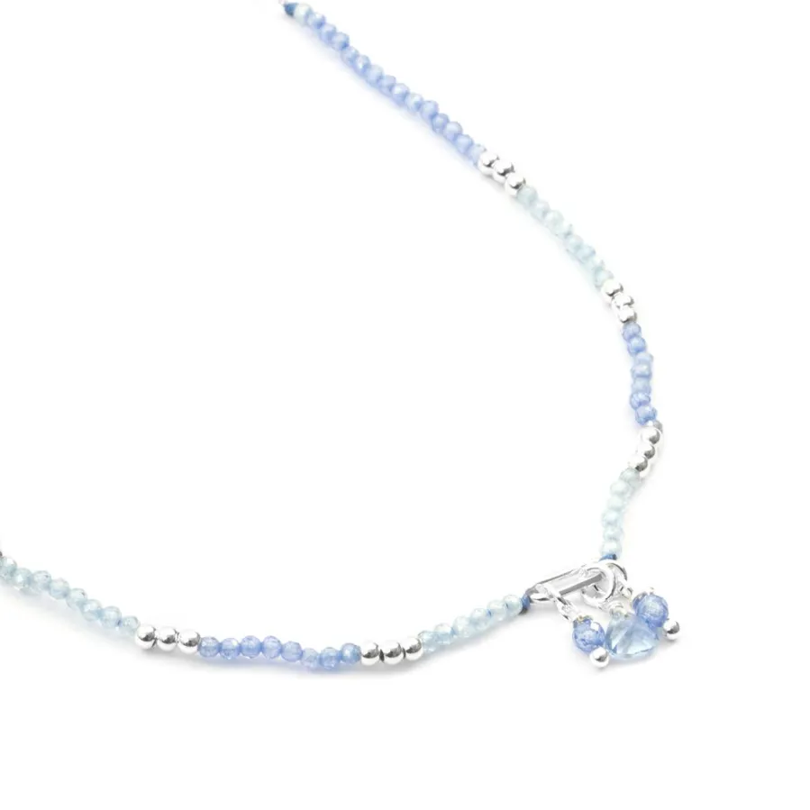 Collar de Cristal Azul acabado en rodio - Ilkan