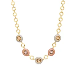 Collar de Cristal Marron acabado en oro amarillo de 18k - Amarke