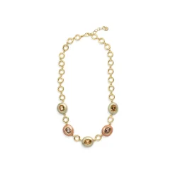 Collar de Cristal Marron acabado en oro amarillo de 18k - Amarke