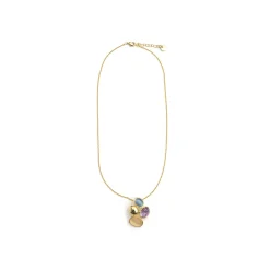Collar de Cristal Morado acabado en oro amarillo de 18k - Sionu