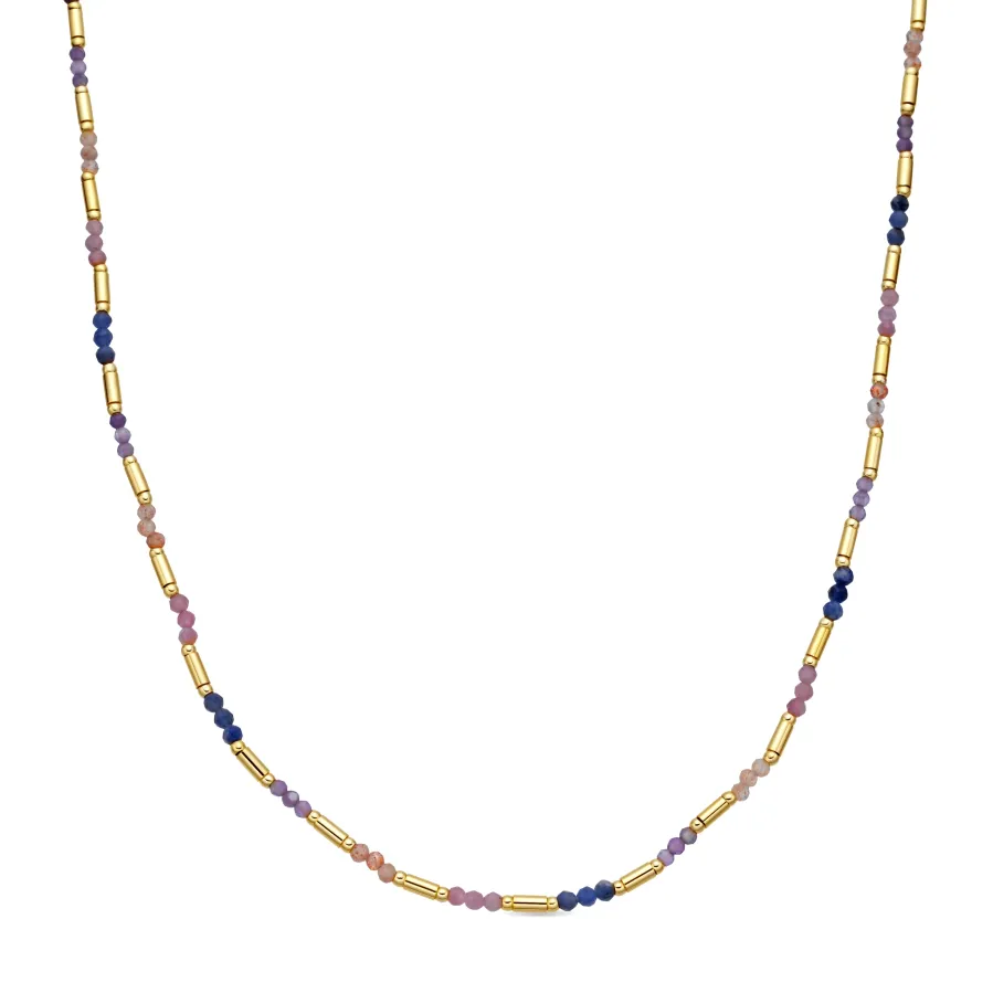 Collar de Cristal Multicolor acabado en oro amarillo de 18k - Athas