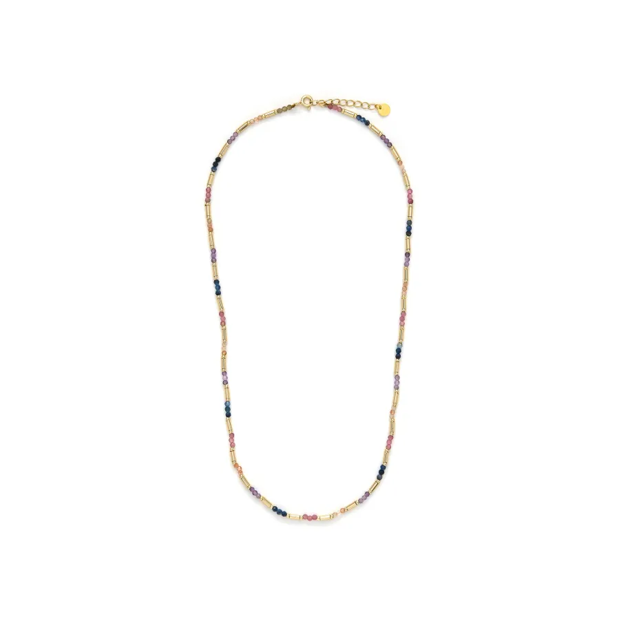 Collar de Cristal Multicolor acabado en oro amarillo de 18k - Athas