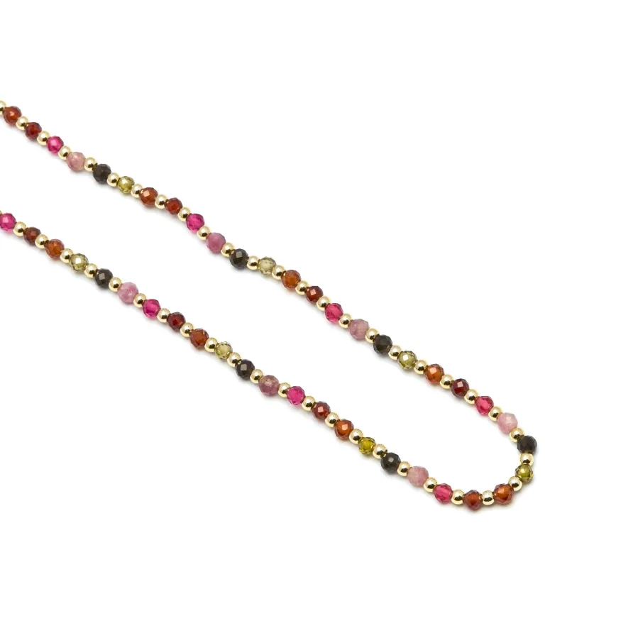 Collar de Cristal Multicolor acabado en oro amarillo 18K - Irfoa