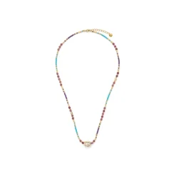 Collar de Cristal Multicolor acabado en oro amarillo de 18k - Wasei