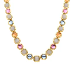 Collar de Cristal Multicolor acabado en oro amarillo 18K - Mantis