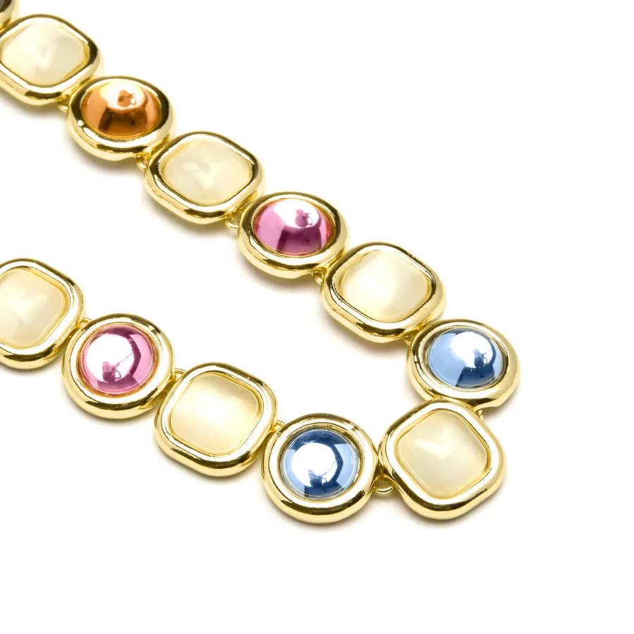 Collar de Cristal Multicolor acabado en oro amarillo 18K - Mantis