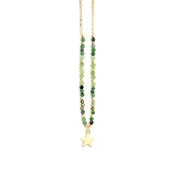 Collar de Cristal Verde acabado en oro amarillo 18K - Awulf