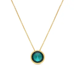 Collar de Cristal Verde acabado en oro amarillo de 18k - Ness
