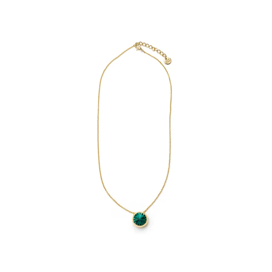 Collar de Cristal Verde acabado en oro amarillo de 18k - Ness