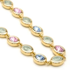 Collar de Cuarzo Hidrotermal Multicolor acabado en oro amarillo 18k - Asbi