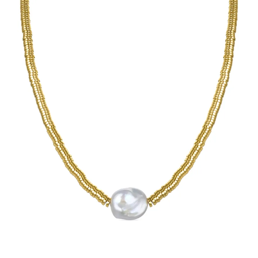 Collar de Hematite Dorado acabado en oro amarillo de 18K - Siever