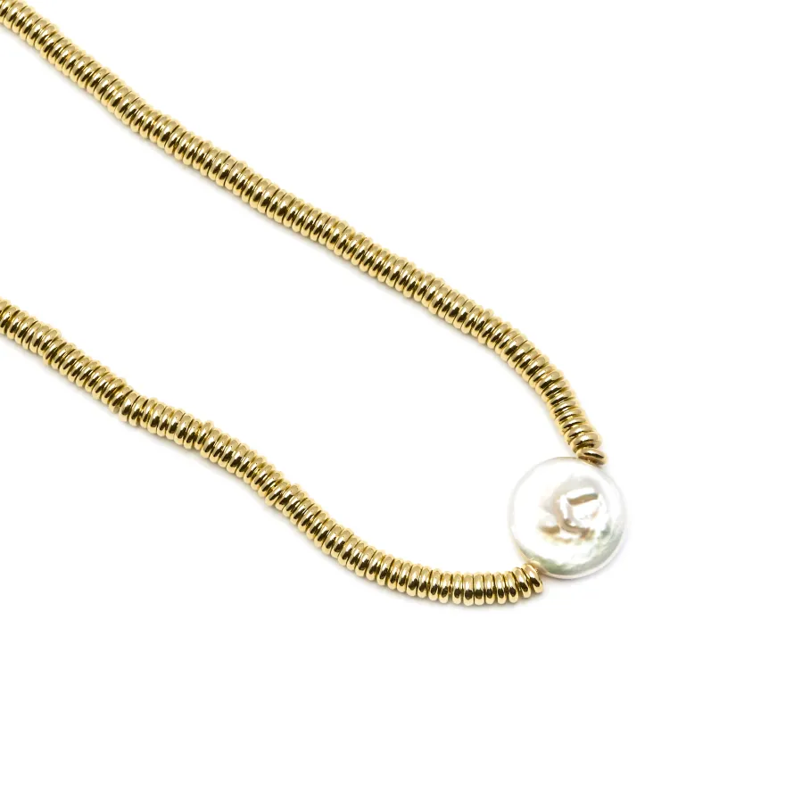 Collar de Hematite Dorado acabado en oro amarillo de 18K - Siever
