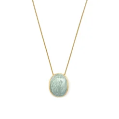 Collar de Lacado Verde acabado en oro amarillo 18k - Sul