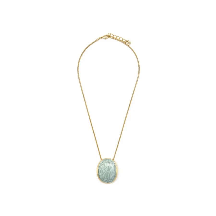 Collar de Lacado Verde acabado en oro amarillo 18k - Sul