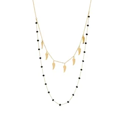 Collar de Onix acabado en oro amarillo 18K - Omka