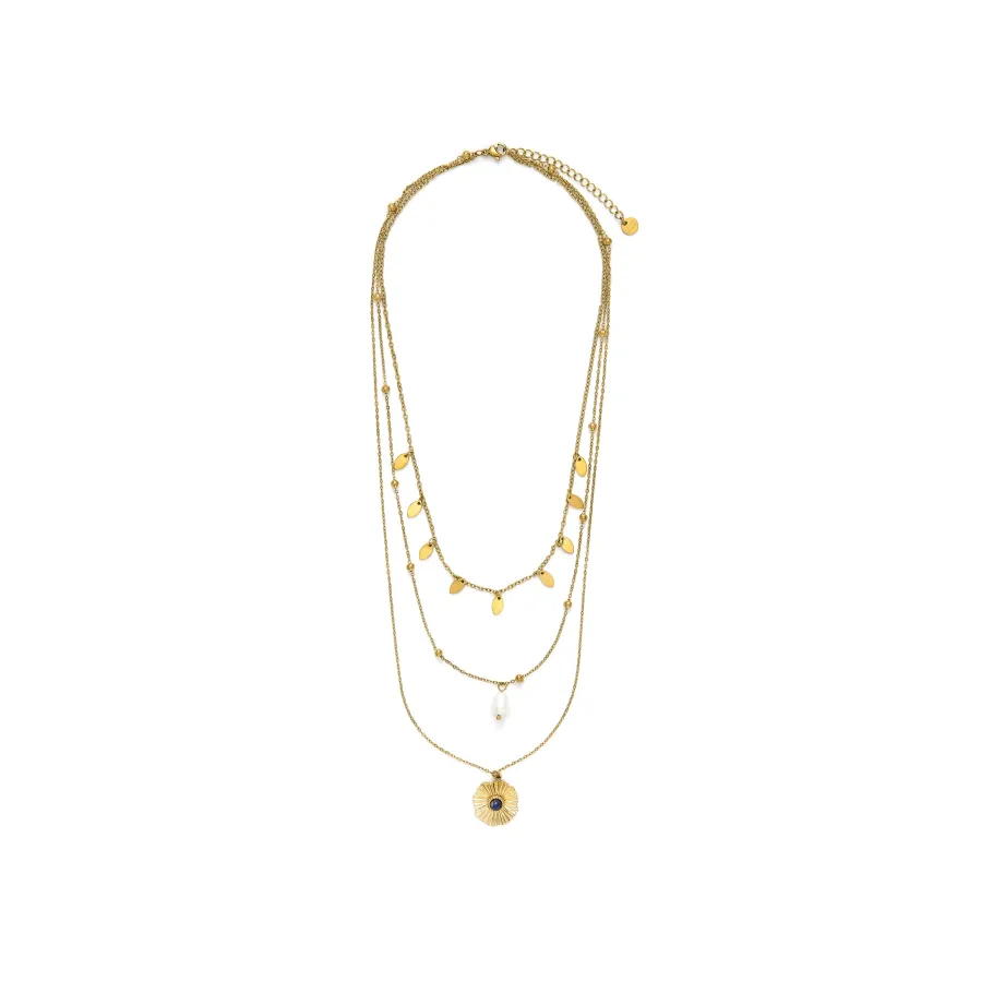 Collar de Perla Blanca acabado en oro amarillo 18k - Kixo