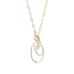 Collar de Perla Blanca acabado en oro amarillo 18k - Belefi