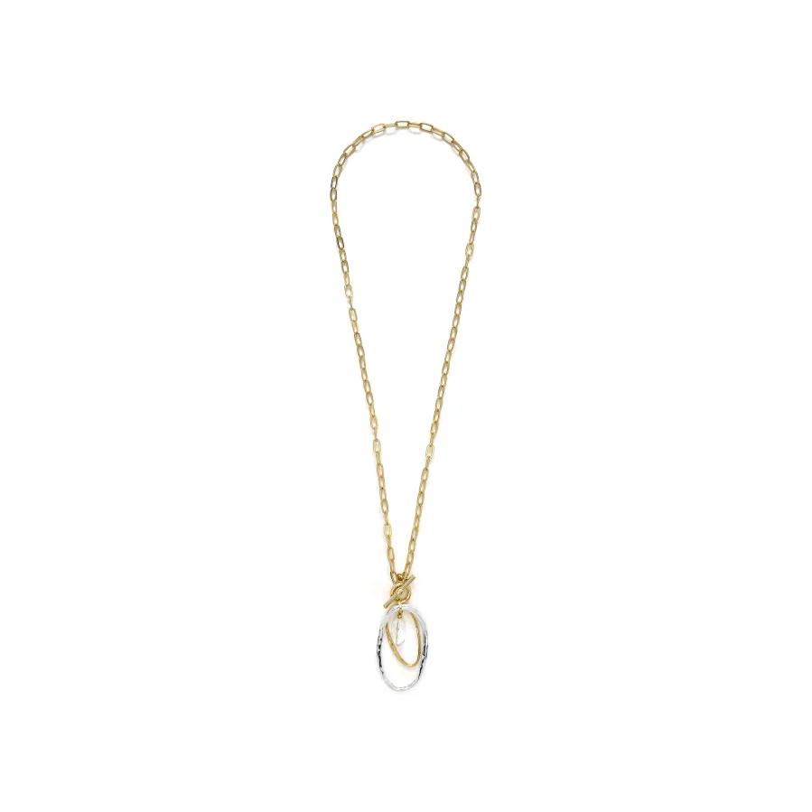 Collar de Perla Blanca acabado en oro amarillo 18k - Belefi
