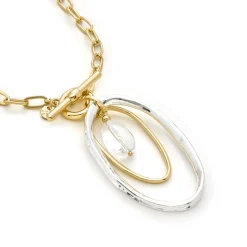 Collar de Perla Blanca acabado en oro amarillo 18k - Belefi