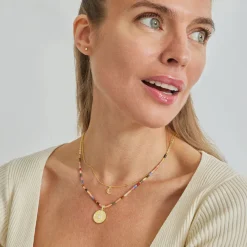 Collar de Plata de Ley 925 acabado en oro amarillo 18K - Crescent