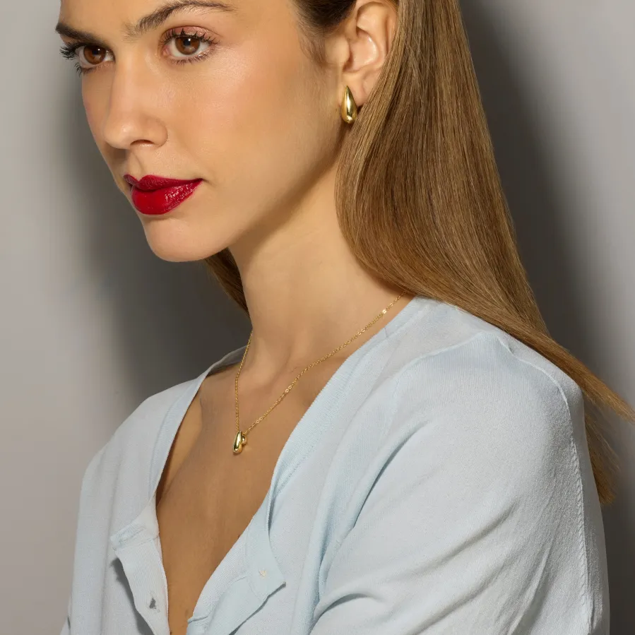 Collar de Plata de Ley 925 acabado oro amarillo de 18k - Zarael