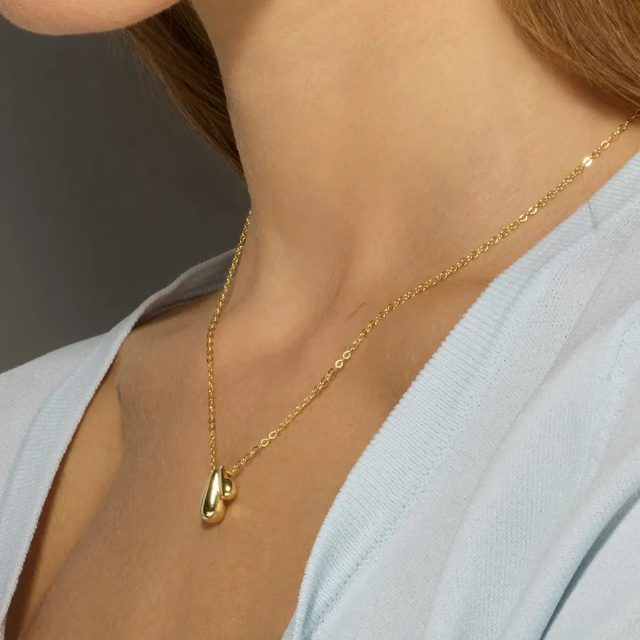 Collar de Plata de Ley 925 acabado oro amarillo de 18k - Zarael