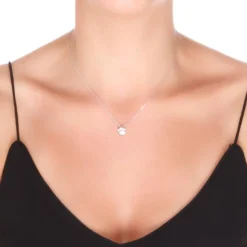 Collar de Plata de Ley 925 con Circonita Brillante acabado en rodio - Lealtad