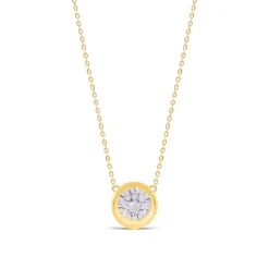 Collar de Plata de Ley 925 con Circonita Brillante acabado oro amarillo 18K - Imrak