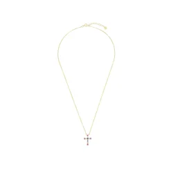 Collar de Plata de Ley 925 con Circonita Multicolor acabado en oro amarillo 18K - Syke