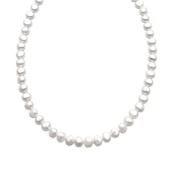 Collar de Plata de Ley 925 con Perla Blanca acabado en oro amarillo 18K - Kipepeo